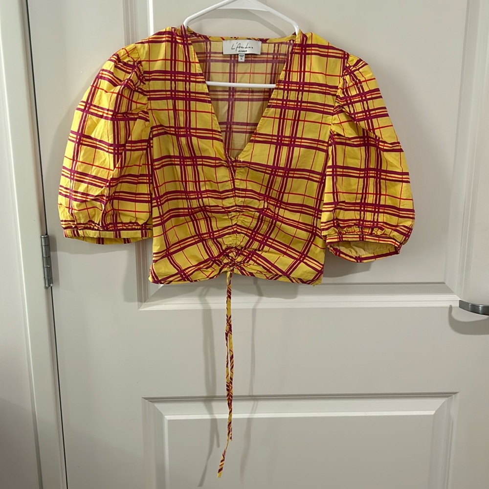 Yellow and pink top